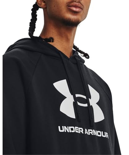 Under Armour Men's Rival Fleece Logo Hoodie, (001) Black / / White, Large