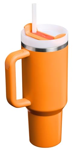 STANLEY Quencher H2.0 Tumbler with Handle and Straw 40 oz | Flowstate 3-Position Lid | Cup Holder Compatible for Travel | Insulated Stainless Steel Cup | BPA-Free | Goldenrod Coral
