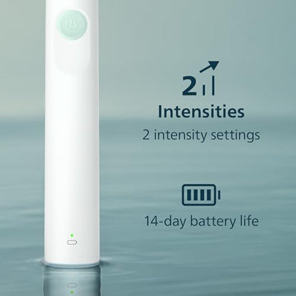 Philips Sonicare 2100 Rechargeable Electric Toothbrush, 1 Brush Head, White | 200% More Plaque Removal, 2 Brush Settings, 2-Minute Guided Timer, QuadPacer, EasyStart, 14-Day Battery, HX3661/04