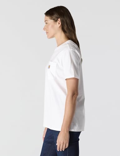 Carhartt Women's Loose Fit Heavyweight Short-Sleeve Pocket T-Shirt, White, Large