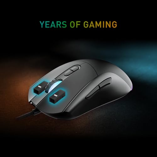 MSI Forge GM320 Gaming Mouse, 12800 DPI, 20M+ Clicks Micro Switch, Optical Sensor, Ergonomic Ambitextrous Hand Design, RGB Light
