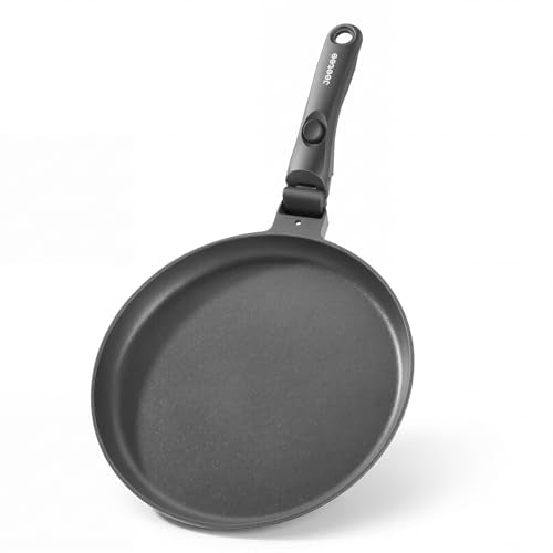 JEETEE Titanium Crepe Pan with Detachable Handle, 9.5" Nonstick Pancake Pan