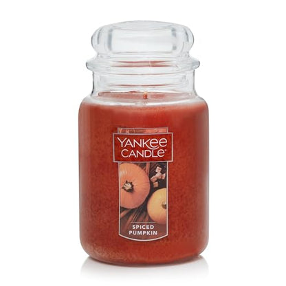 Yankee Candle Scented Candle, Spiced Pumpkin, Original Large Jar Candle, 110-150 Hours of Burn Time, 22 oz.