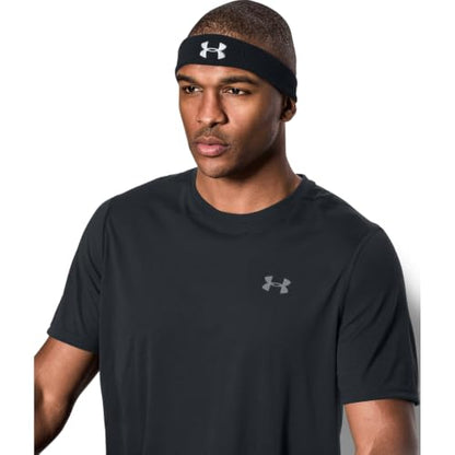 Under Armour Men's Performance Headband, Black (001)/White, One Size Fits All