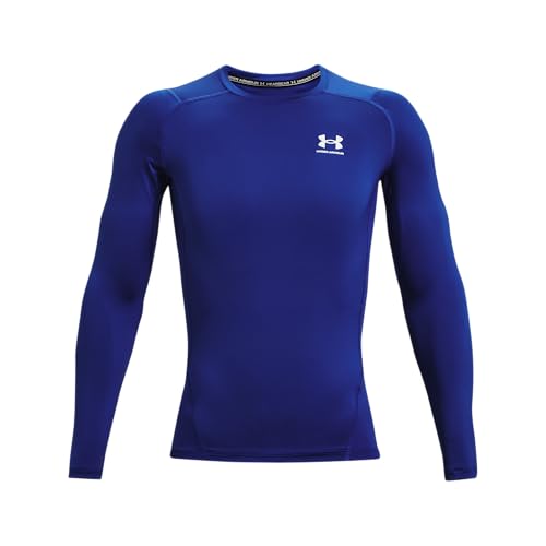 Under Armour Men's Armour HeatGear Compression Long-Sleeve T-Shirt , Royal Blue (400)/White, Large