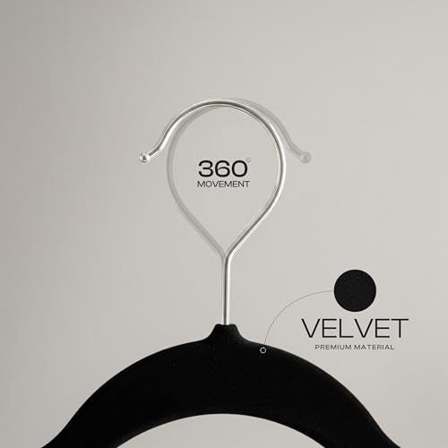Utopia Home Velvet Hangers 50 Pack – Non-Slip Slim Pink Hangers | Luxury Non-Slip Slim Pant & Coat Hangers | Strong Space-Saving Clothes Hangers | 360° Swivel Hook