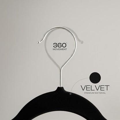 Utopia Home Velvet Hangers 50 Pack – Non-Slip Slim Pink Hangers | Luxury Non-Slip Slim Pant & Coat Hangers | Strong Space-Saving Clothes Hangers | 360° Swivel Hook