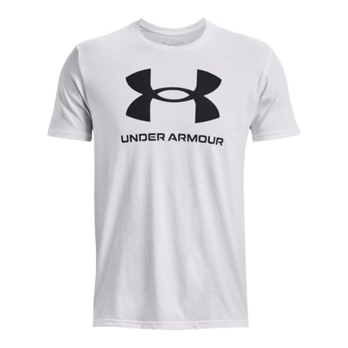 Under Armour Men's Sportstyle Logo Short Sleeve T Shirt, (100) White / / Black, Large