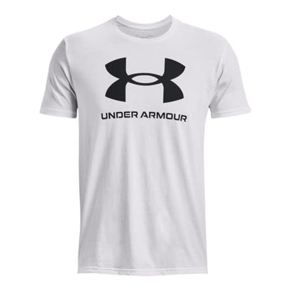 Under Armour Men's Sportstyle Logo Short Sleeve T Shirt, (100) White / / Black, Large