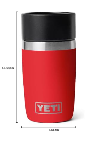 YETI Rambler 8 oz Travel Bottle, Stainless Steel, Vacuum Insulated, Rescue Red