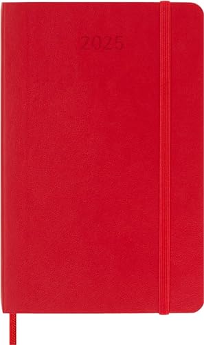 Moleskine Classic 12 Month 2025 Weekly Planner, Soft Cover, Pocket (3.5" x 5.5"), Scarlet Red, 144 pages