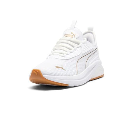 Puma Women's Amplifier Sneaker, White-Gold, 9