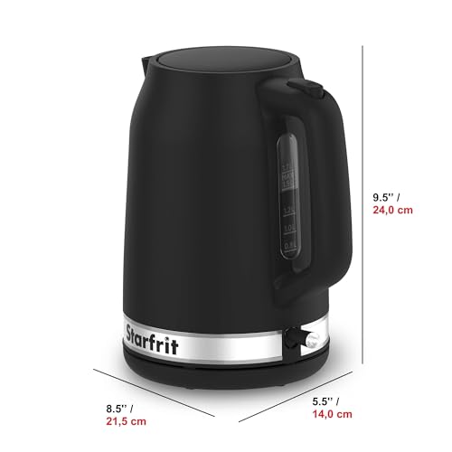 Starfrit Electric Kettle, 1.7L, 1500W, Auto Shut-Off, Black