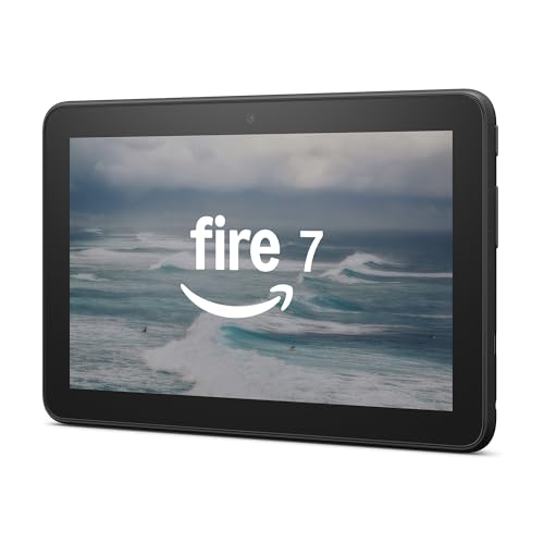 Amazon Fire 7 tablet (newest model), 7” display, read and watch, under $60 with 10-hour battery life, 32 GB, Black