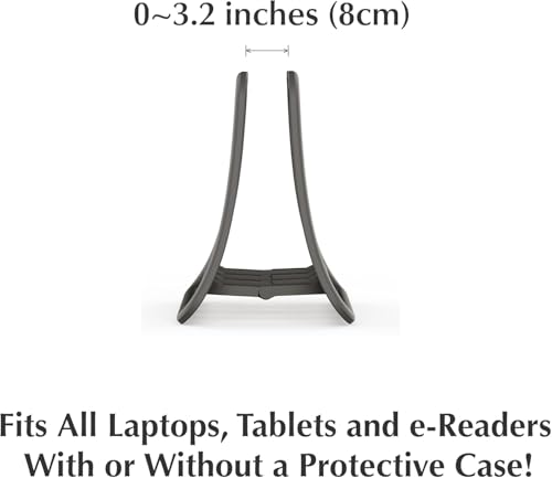 Vertical Laptop Stand – Adjustable Space-Saving Desktop Organizer for Laptops, MacBooks, Tablets, and e-Readers – Self-Locking, Universal Fit – Black