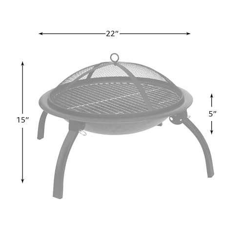 Fire Sense 22-Inch Folding Fire Pit