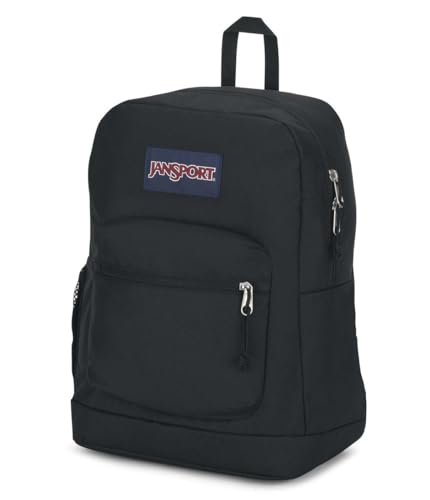 JanSport Cross Town Plus Laptop 26L Backpack, Black | 15 inch Padded Laptop Sleeve, Water Bottle Pocket, Commuter Rucksack for Travel