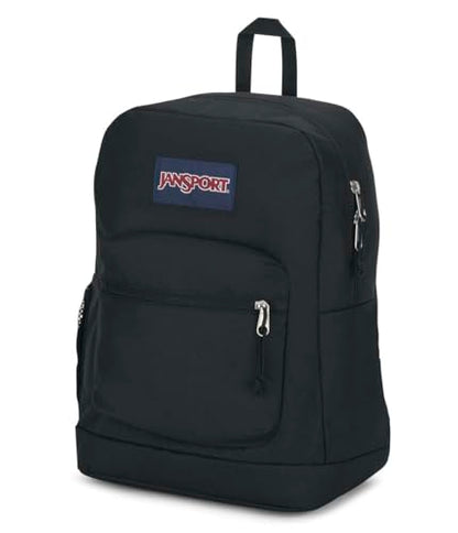 JanSport Cross Town Plus Laptop 26L Backpack, Black | 15 inch Padded Laptop Sleeve, Water Bottle Pocket, Commuter Rucksack for Travel