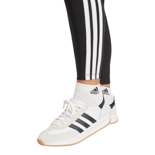 adidas Women's Essentials 3-Stripes Cotton Leggings, Black/White, Medium