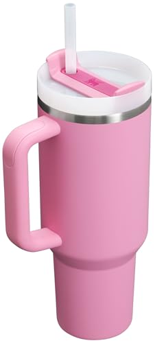 Stanley Quencher H2.0 Tumbler with Handle and Straw 40 oz | Flowstate 3-Position Lid | Cup Holder Compatible for Travel | Insulated Stainless Steel Cup | BPA-Free | Peony