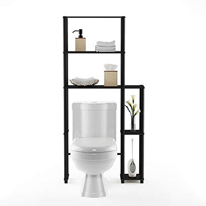 Furinno Turn-N-Tube Over The Toilet Storage, 5-Shelf Over The Toilet Organizer, Freestanding Space Saver Bathroom Shelf, for Bathroom Organizers and Storage, Espresso