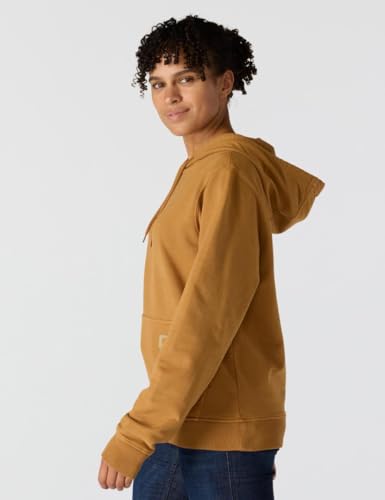 Carhartt Women's Relaxed Fit Midweight Garment Dye French Terry Hooded Sweatshirt, Carhartt Brown, Medium