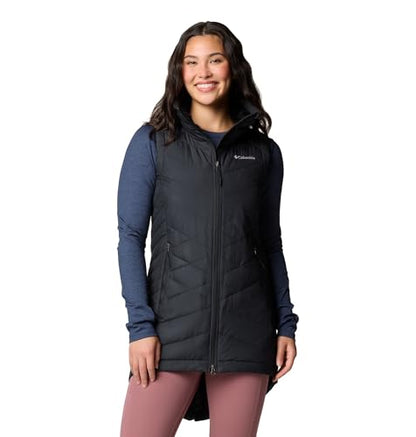 Columbia Womens Heavenly II Long Vest, Black, Medium