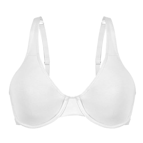 Bestform womens Women's Casual Value Cotton Stretch Underwire Minimizer Bra, White, 36C US
