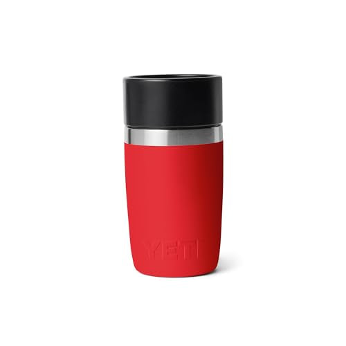 YETI Rambler 8 oz Travel Bottle, Stainless Steel, Vacuum Insulated, Rescue Red