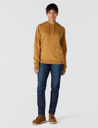 Carhartt Women's Relaxed Fit Midweight Garment Dye French Terry Hooded Sweatshirt, Carhartt Brown, Medium