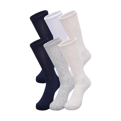GAP Women's Original Solid Core Crew, 6-Pack Adult Socks, Soft & Stretchy, Comfortable, Oatmeal Heather (6-pack), One Size