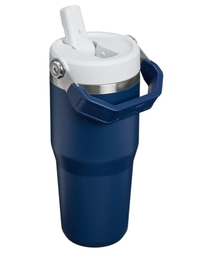 STANLEY IceFlow 2.0 Flip Straw Tumbler with Handle 14 oz | Twist On Lid and Flip Up Straw | Leak Resistant Water Bottle | Insulated Stainless Steel | BPA-Free | Dark Navy