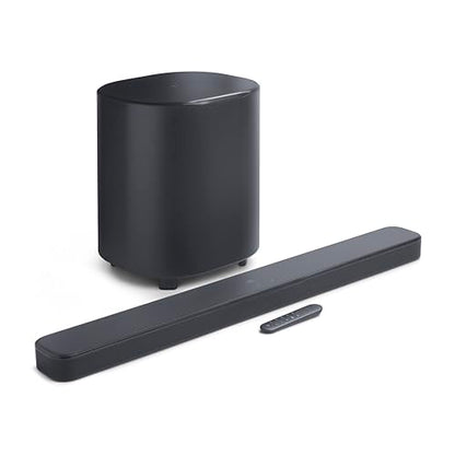 JBL Bar 500MK2-5.1 Channel soundbar System with Dolby Atmos, MultiBeam 3.0 & PureVoice 2.0, 750W with 10" Sub, Easy Sound Calibration, and Works with Voice Assistant-Enabled Speakers (Black)