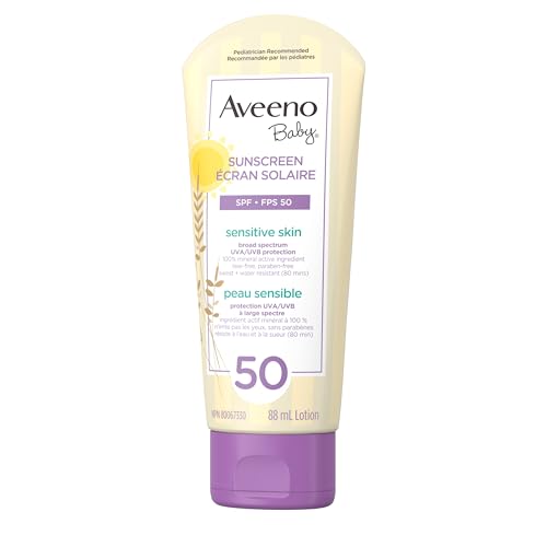 Aveeno Baby SPF 50 Mineral Sunscreen Lotion for Sensitive Skin, 88mL