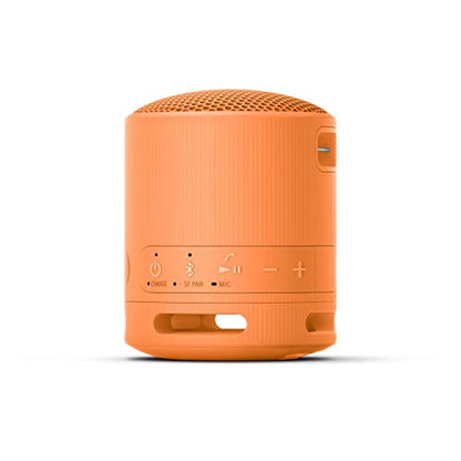 Sony SRS-XB100 Wireless Bluetooth Portable Lightweight Super-Compact Travel Speaker, Extra-Durable IP67 Waterproof & Dustproof, 16 Hour Battery, Versatile Strap, and Hands-Free Calling, Orange New