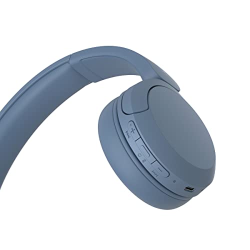 Sony WH-CH520 Wireless Headphones Bluetooth On-Ear Headset with Microphones, Blue