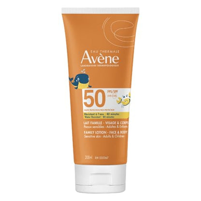 Eau Thermale Avene Family Sunscreen Lotion SPF 50, Fragrance Free, 200 mL