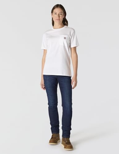 Carhartt Women's Loose Fit Heavyweight Short-Sleeve Pocket T-Shirt, White, Large