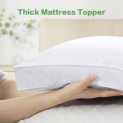 Queen Mattress Topper, Extra Thick Mattress Pad for Back Pain Relief, White