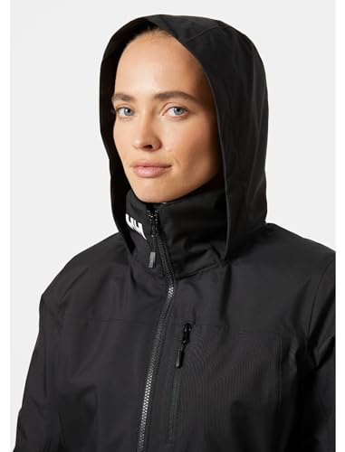 Helly-Hansen Women's Crew Hooded Midlayer Jacket 2.0, 990 Black, Medium