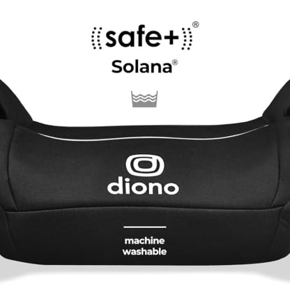 Diono Solana 2022, No Latch, Pack of 2 Backless Booster Car Seats, Lightweight, Machine Washable Covers, Cup Holders, Black Charcoal