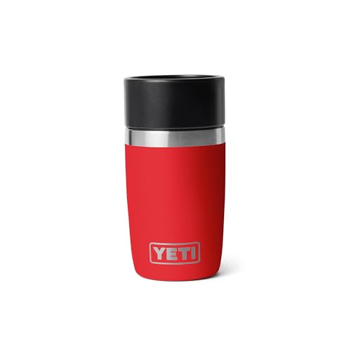 YETI Rambler 8 oz Travel Bottle, Stainless Steel, Vacuum Insulated, Rescue Red
