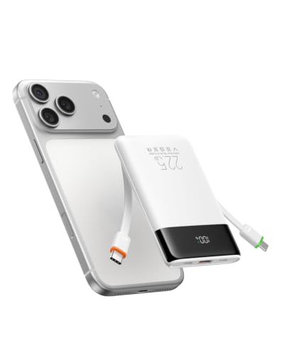 VEGER Portable Charger with Cables, Mini Power Bank 22.5W Fast Charging