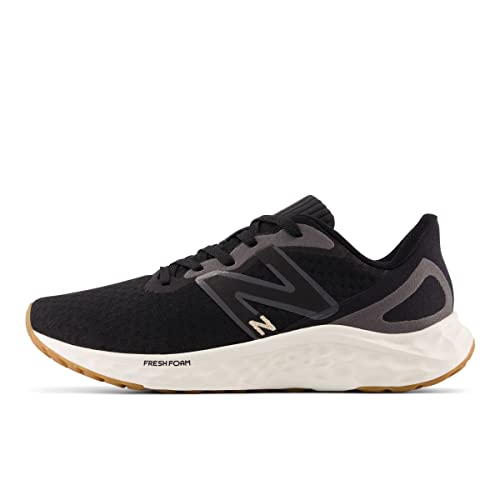 New Balance Women's Fresh Foam Arishi V4 Running Shoe, Black/Light Gold Metallic/Gum 2, 7 Medium US