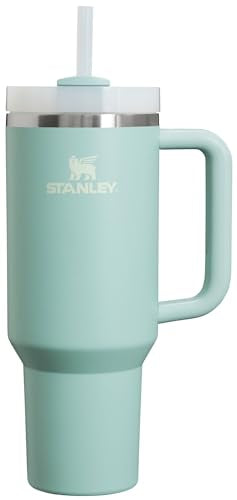 Stanley Quencher H2.0 Tumbler with Handle and Straw 40 oz Flowstate 3-Position Lid Cup Holder Compatible for Travel Insulated Stainless Steel Cup BPA-Free Seafoam
