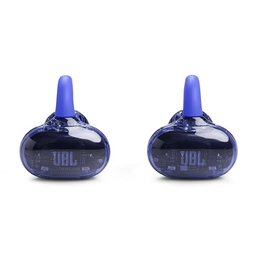 JBL Soundgear Clips - True Wireless Open-Ear Headphones, Dynamic Sound with Bass Boost, All-Day Comfort, 4-mic Crisp, Clear Calls 2.0 with AI-Trained Algorithm, IP54 Water and Dust Resistant (Blue)