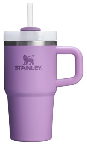 Stanley Quencher H2.0 Tumbler with Handle and Straw 20 oz Flowstate 3-Position Lid Cup Holder Compatible for Travel Insulated Stainless Steel Cup BPA-Free Lilac