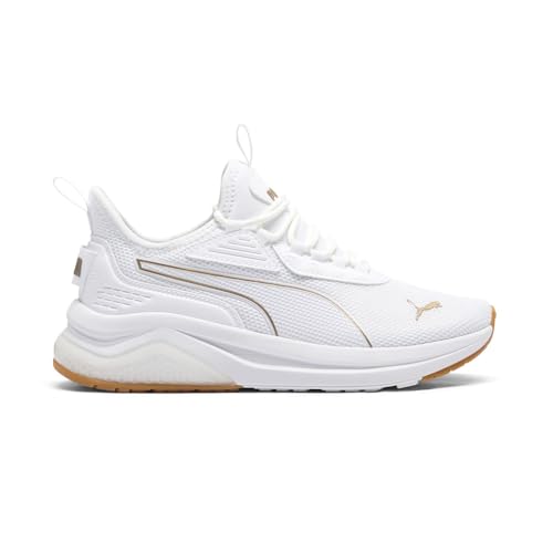 Puma Women's Amplifier Sneaker, White-Gold, 9