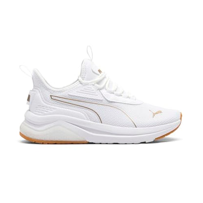 Puma Women's Amplifier Sneaker, White-Gold, 9