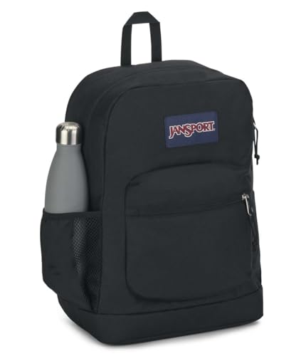 JanSport Cross Town Plus Laptop 26L Backpack, Black | 15 inch Padded Laptop Sleeve, Water Bottle Pocket, Commuter Rucksack for Travel